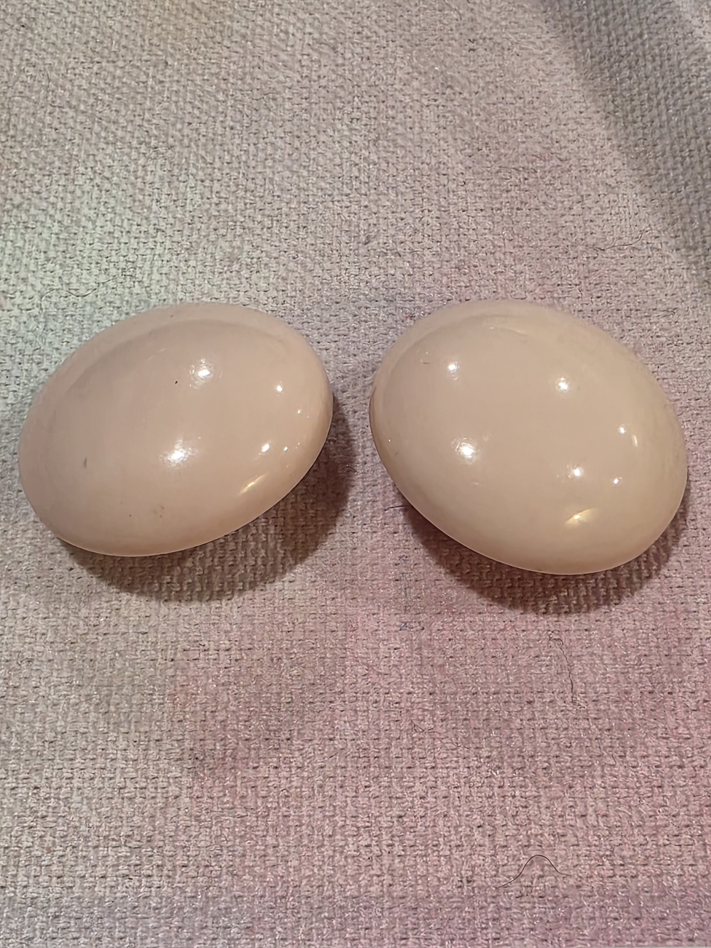 Vintage Pale Pink, Large Round Clip-On Earrings